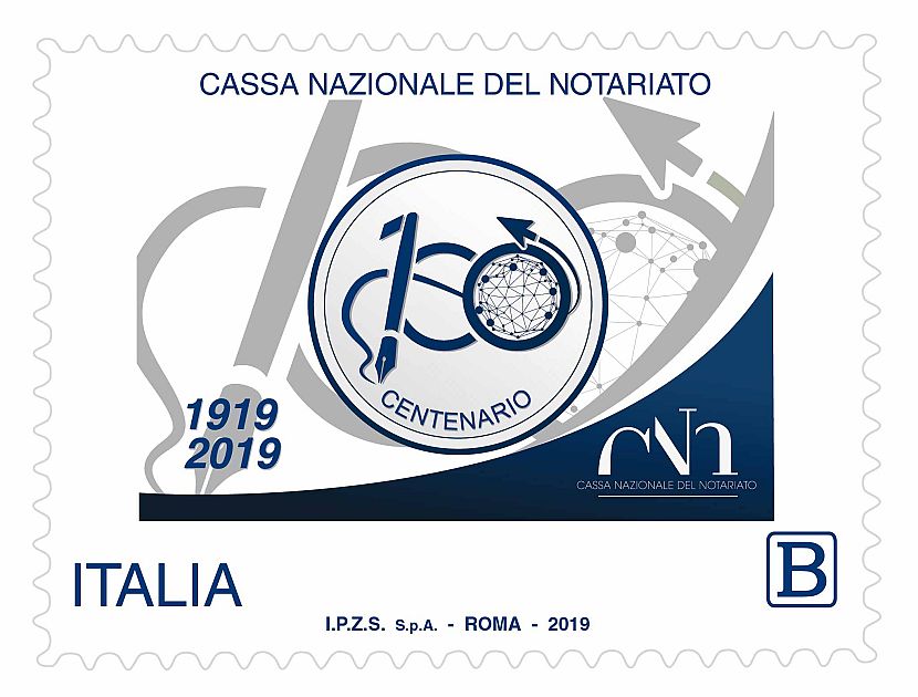 Francobollo celebrativo per la Cassa Nazionale del Notariato - Nove da Firenze