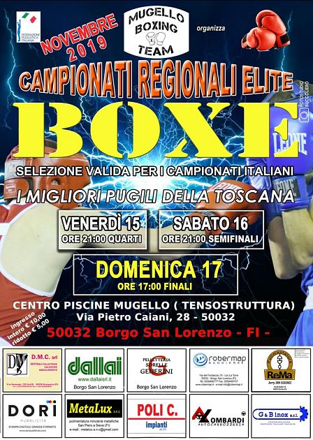 Campionati toscani Elite 2019, Borgo San Lorenzo dal 15 al 17 Novembre - Nove da Firenze